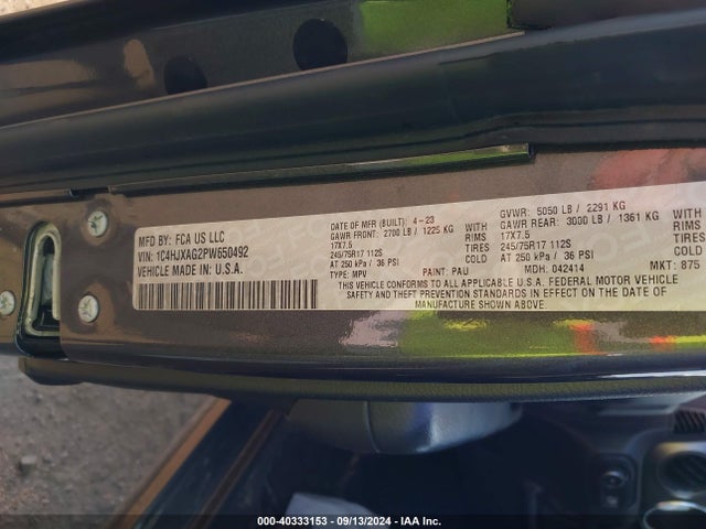 1C4HJXAG2PW650492 Jeep Wrangler 2-door Sport S 4x4