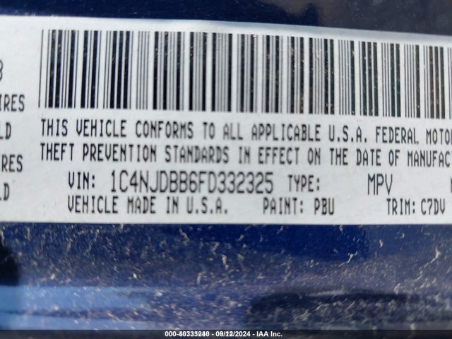Jeep Compass 2015 1C4NJDBB6FD332325 Image 9