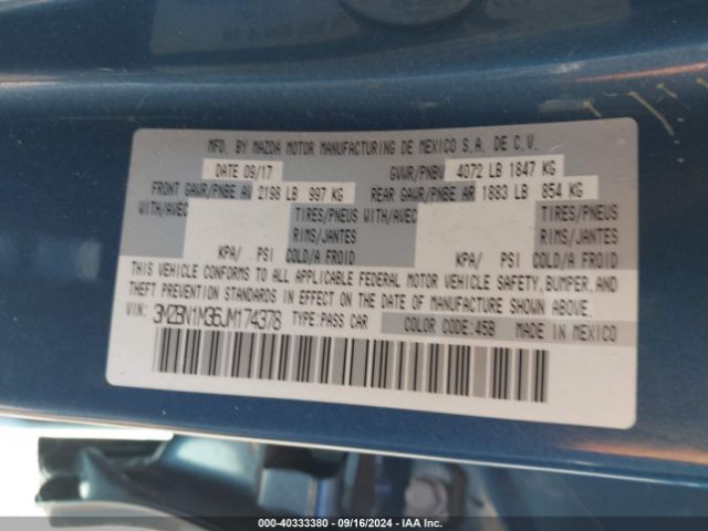 3MZBN1M36JM174378 Mazda Mazda3 Grand Touring