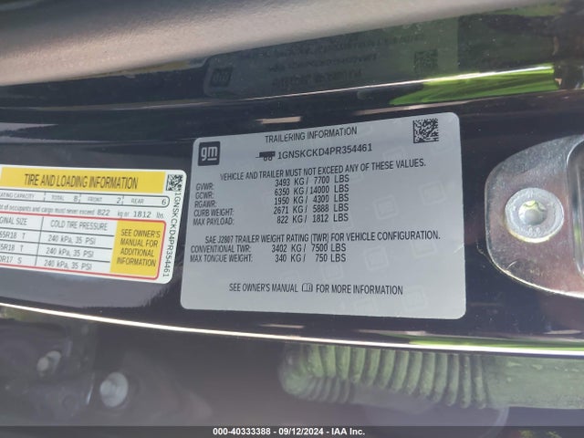Chevrolet Suburban 4wd Lt 2023 1GNSKCKD4PR354461 Image 9