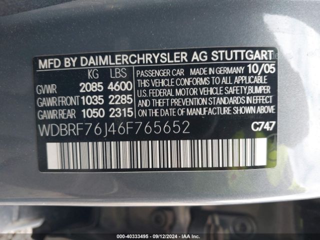 2006 MERCEDES-BENZ C 55 AMG WDBRF76J46F765652 Photo 8