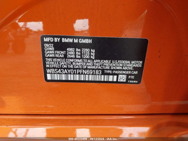 WBS43AY01PFN69183 BMW M3 Competition Xdrive