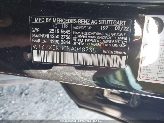 2022 MERCEDES-BENZ AMG GT 43 4-DOOR COUPE W1K7X5KB0NA048238 Photo 8
