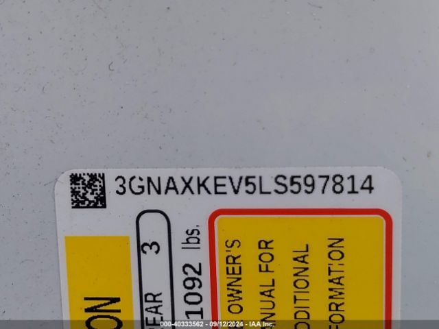 3GNAXKEV5LS597814 Chevrolet Equinox Fwd Lt 1.5l Turbo