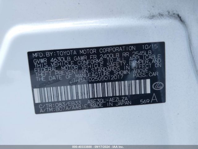 JTHBA1D25G5012017 Lexus IS 200T