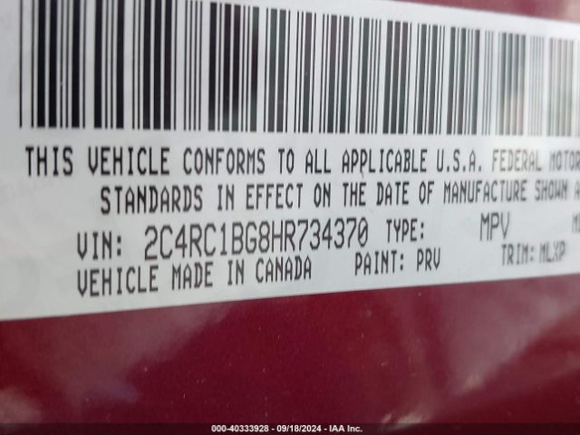2C4RC1BG8HR734370 Chrysler Pacifica Touring-l