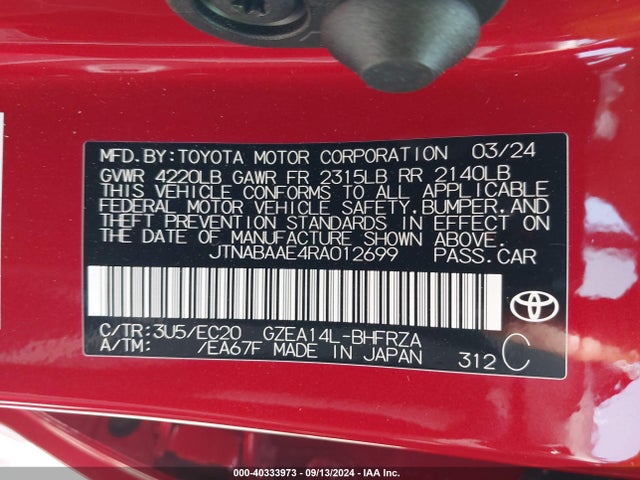 Toyota Gr Corolla Premium 2024 JTNABAAE4RA012699 Image 9