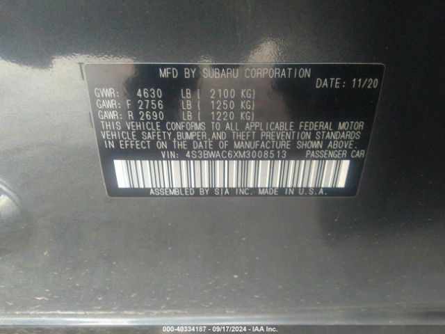 4S3BWAC6XM3008513 Subaru Legacy Premium