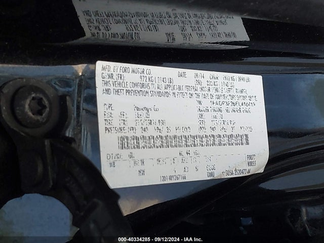 Ford FOCUS SE 2014 1FADP3F26EL418419 Image 9