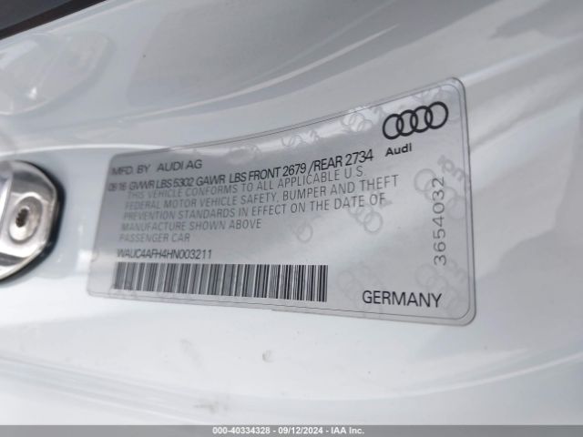 2017 AUDI S5 WAUC4AFH4HN003211 Photo 8