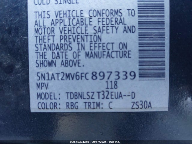 Nissan Rogue Sl 2015 5N1AT2MV6FC897339 Image 9