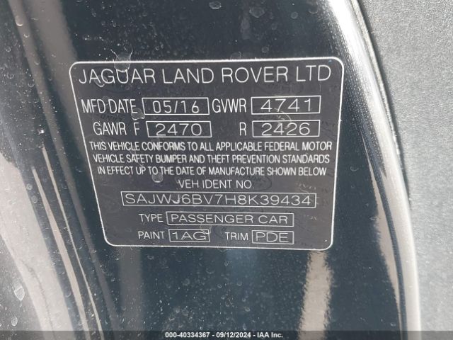 SAJWJ6BV7H8K39434 Jaguar F-type S/s British Design Edition