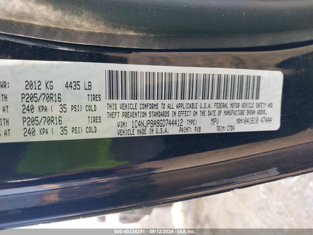 1C4NJPBA9GD744412 Jeep Patriot Sport