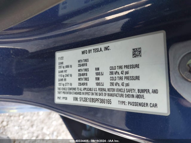 2023 TESLA MODEL 3 5YJ3E1EB5PF386165 Photo 8