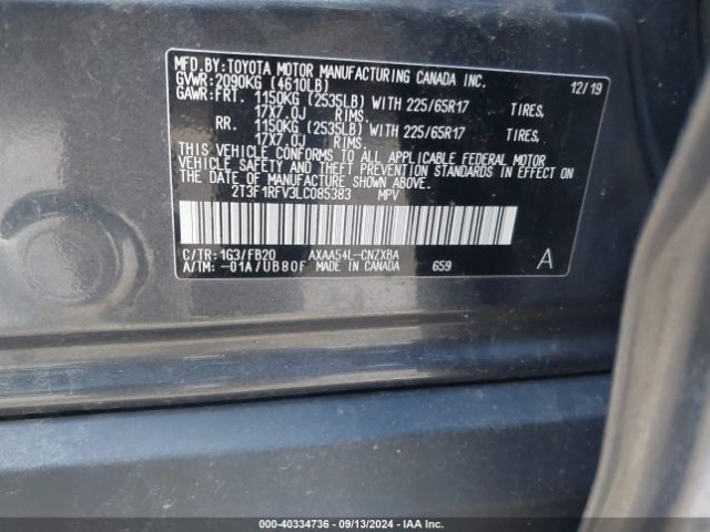 2T3F1RFV3LC085383 Toyota RAV4 LE