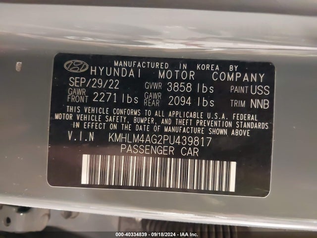 Hyundai ELANTRA SEL 2023 KMHLM4AG2PU439817 Image 9