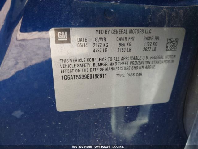 1G6AT5S39E0188611 Cadillac Cts Premium