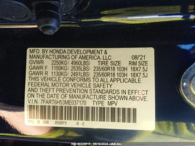 7FART6H53ME037170 Honda Cr-v Hybrid Ex