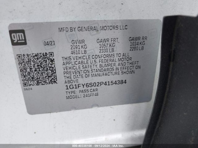 1G1FY6S02P4154384 Chevrolet Bolt Euv Fwd Lt
