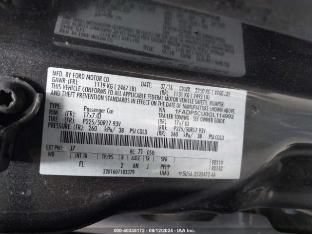 1FADP5CU0GL114992 Ford C-max Energi Sel