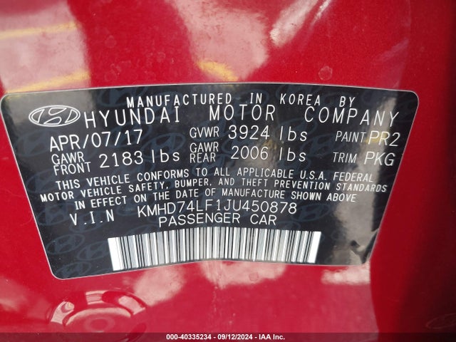Hyundai ELANTRA SE 2018 KMHD74LF1JU450878 Image 9