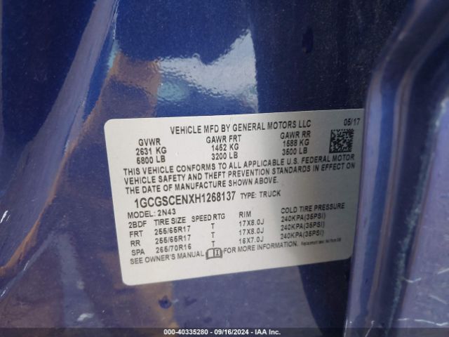 1GCGSCENXH1268137 Chevrolet Colorado Lt