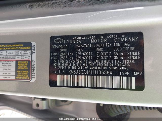 KM8J3CA44LU136364 Hyundai Tucson Value