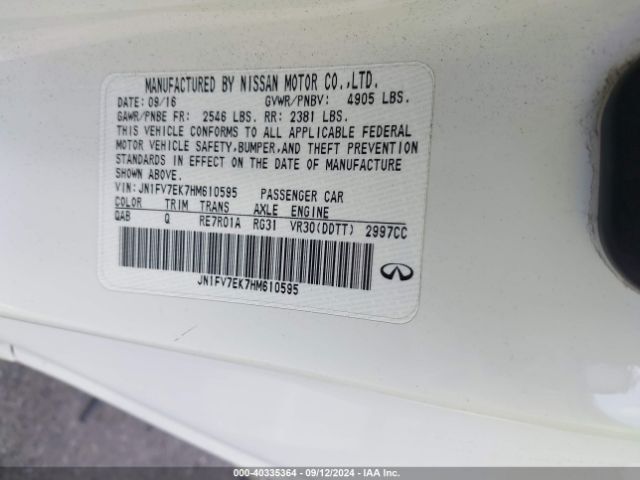 JN1FV7EK7HM610595 Infiniti Q60 3.0t Red Sport 400