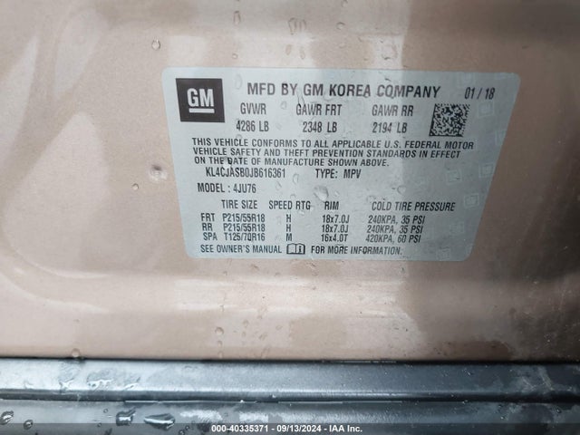 Buick Encore Preferred 2018 KL4CJASB0JB616361 Image 9
