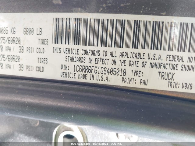 1C6RR6FG1GS405018 RAM 1500 Express