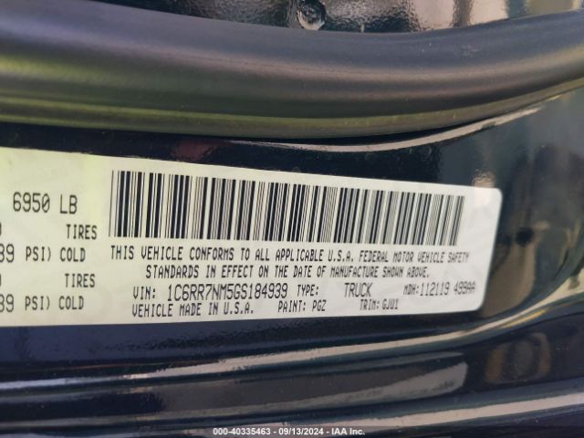 1C6RR7NM5GS184939 RAM 1500 Laramie