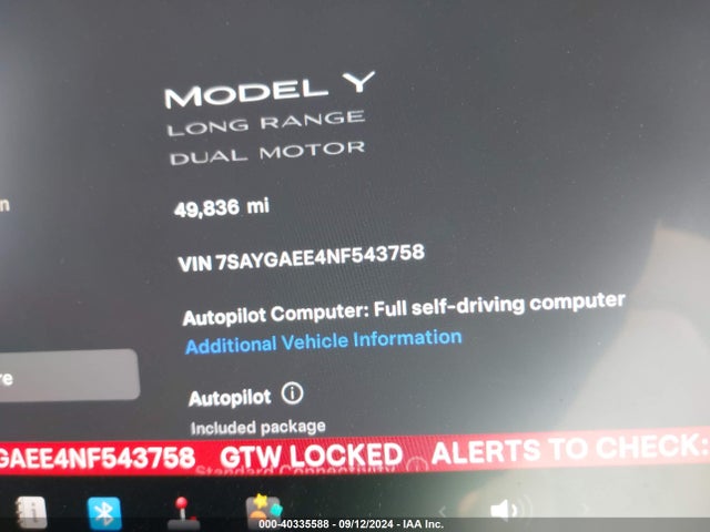2022 TESLA MODEL Y 7SAYGAEE4NF543758 Photo 6