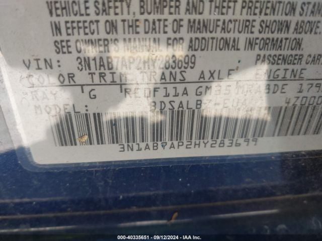 3N1AB7AP2HY283699 Nissan SENTRA S