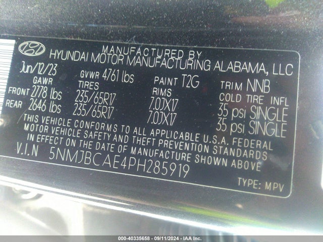 Hyundai TUCSON SEL 2023 5NMJBCAE4PH285919 Image 9