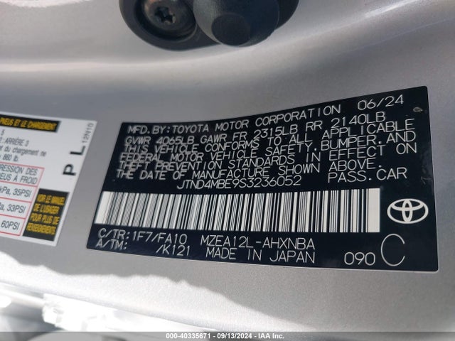 Toyota COROLLA SE 2025 JTND4MBE9S3236052 Image 9
