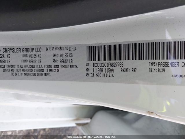 1C3CCCDG1FN627769 Chrysler 200 S