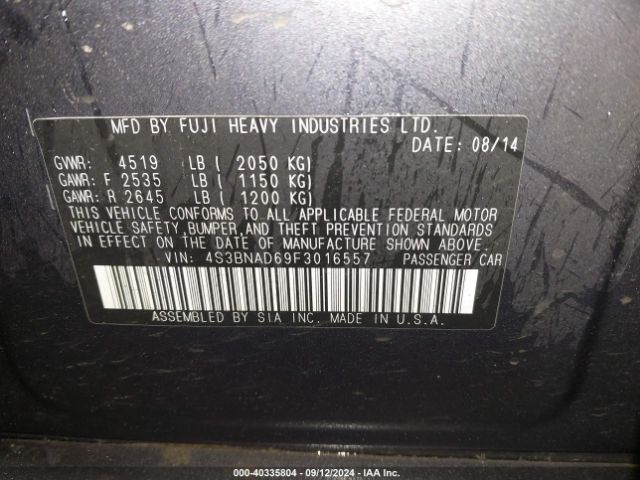 4S3BNAD69F3016557 Subaru Legacy 2.5i Premium