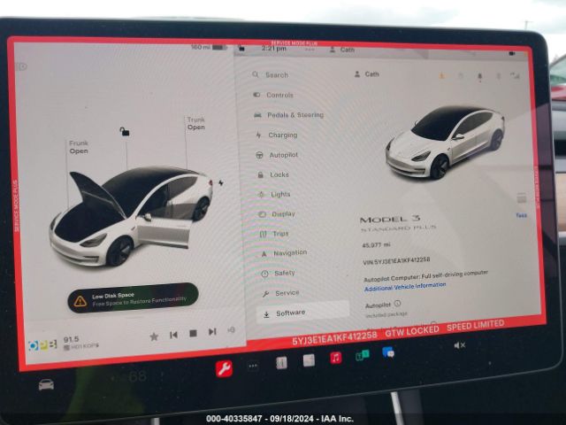 5YJ3E1EA1KF412258 Tesla Model 3 Long Range/mid Range/standard Range/standard Range Plus