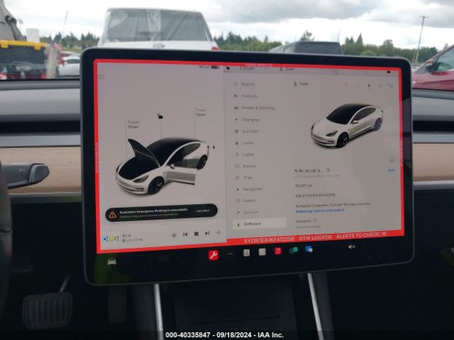 5YJ3E1EA1KF412258 Tesla Model 3 Long Range/mid Range/standard Range/standard Range Plus