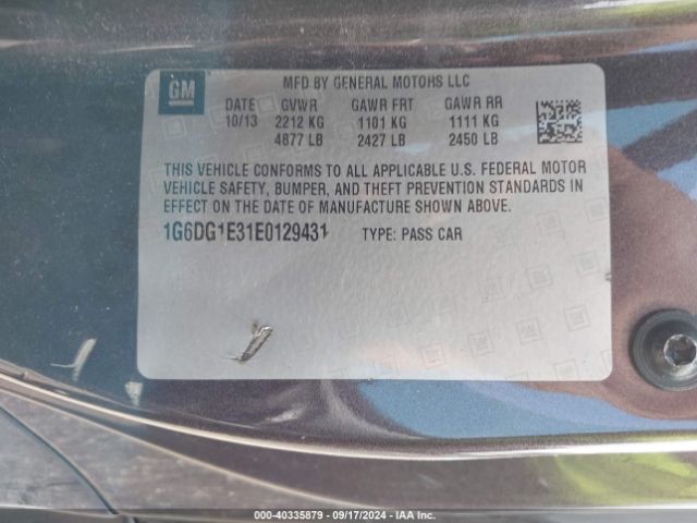 1G6DG1E31E0129431 Cadillac Cts Performance