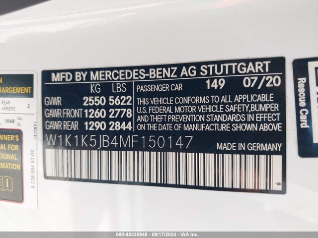 W1K1K5JB4MF150147 Mercedes-Benz E 450