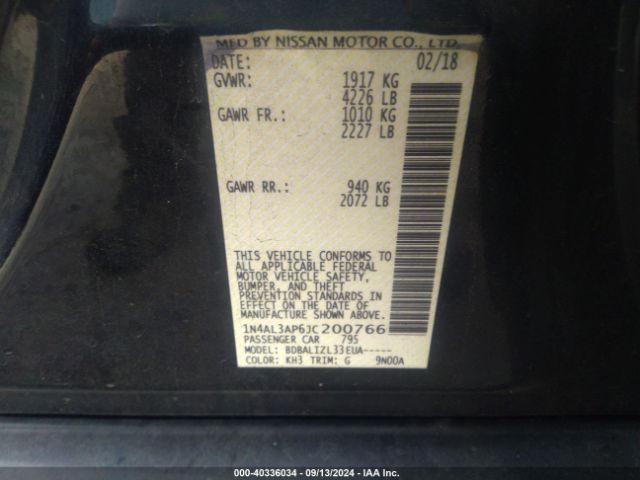 2018 NISSAN ALTIMA 1N4AL3AP6JC200766 Photo 8