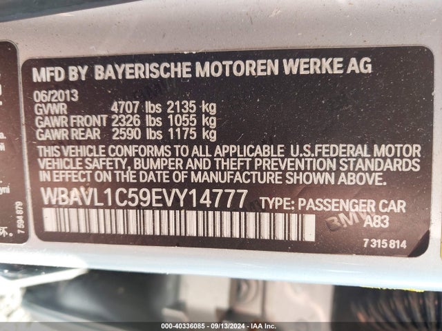 WBAVL1C59EVY14777 BMW X1 Xdrive28i