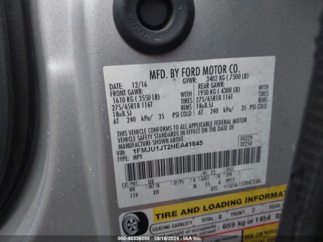 1FMJU1JT2HEA41845 Ford Expedition Xlt