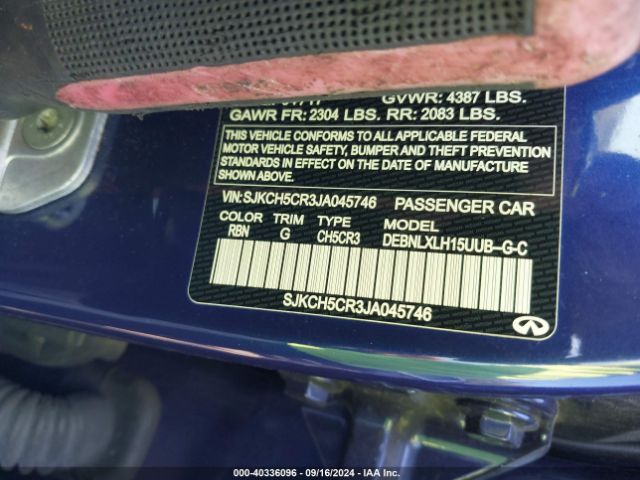 SJKCH5CR3JA045746 Infiniti Qx30 Luxury