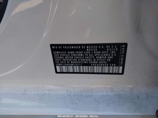 3VWG17AU0JM275711 Volkswagen Golf Tsi S/tsi Se