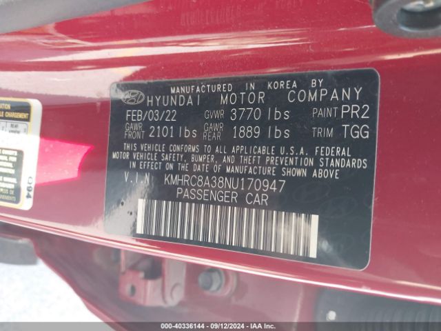 KMHRC8A38NU170947 Hyundai Venue Sel
