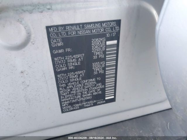 KNMAT2MT1JP520910 Nissan ROGUE S