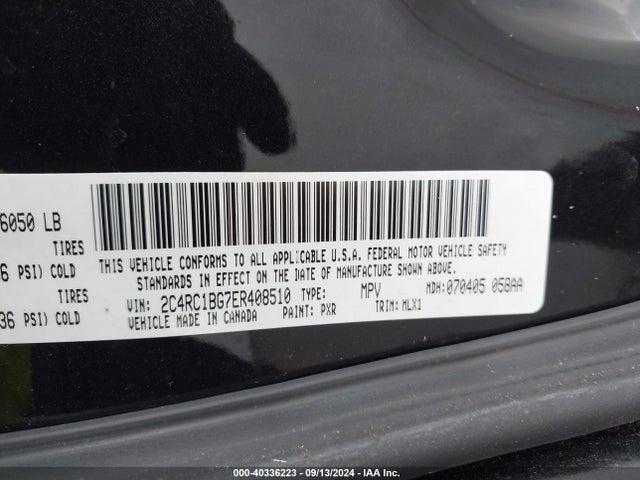 Продаж на аукціоні авто 2014 Chrysler Town & Country Touring, vin: 2C4RC1BG7ER408510, номер лоту: 40336223