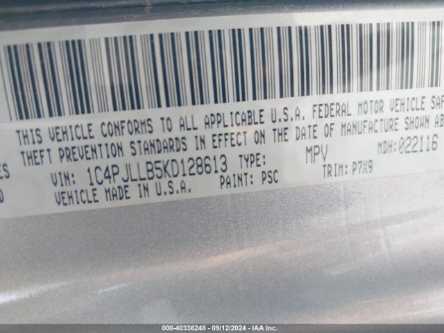 1C4PJLLB5KD128613 Jeep Cherokee Latitude Plus Fwd